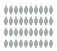 sourcing map 40pcs Hotel Keychains Blank, Vintage Plastic Rhombus Motel Keychains Hotel Key Tags Key Rings for DIY Keychains Luggage Labels Tags, Grey