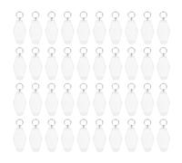 sourcing map 40pcs Hotel Keychains Blank, Vintage Plastic Rhombus Motel Keychains Hotel Key Tags Key Rings for DIY Keychains Luggage Labels Tags, Transparent