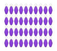 sourcing map 40pcs Hotel Keychains Blank, Vintage Plastic Rhombus Motel Keychains Hotel Key Tags Key Rings for DIY Keychains Luggage Labels Tags, Purple