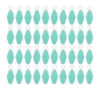 sourcing map 40pcs Hotel Keychains Blank, Vintage Plastic Rhombus Motel Keychains Hotel Key Tags Key Rings for DIY Keychains Luggage Labels Tags, Light Blue