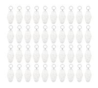 sourcing map 40pcs Hotel Keychains Blank, Vintage Plastic Rhombus Motel Keychains Hotel Key Tags Key Rings for DIY Keychains Luggage Labels Tags, Transparent Glitter