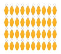 sourcing map 40pcs Hotel Keychains Blank, Vintage Plastic Rhombus Motel Keychains Hotel Key Tags Key Rings for DIY Keychains Luggage Labels Tags, Light Orange