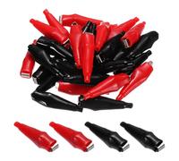 sourcing map 40pcs Insulated Alligator Clips 42.5mm 5A Electrical Test Spring Clamps Crocodile Clamps for Multimeter Laboratory Electric Battery Testing Cable Lead Clip, Red/Black