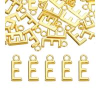 sourcing map 40Pcs Letter Charm, Alloy Letter E Initial Alphabet Charm for DIY Crafts Jewelry Making Bracelets Earrings Necklace, Gold