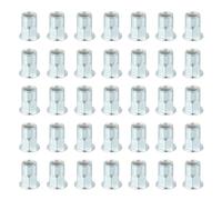 sourcing map 40Pcs M10 x 21mm Rivet Nut Thread Half Hexagonal Carbon Steel Hardware Nuts White Zinc-Plate Threaded Insert Nut Suitable for Furniture Industrial