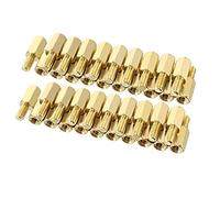 sourcing map 40pcs M3 8+6mm Female Male Thread Brass Hex Standoff Spacer Screws PCB Pillar