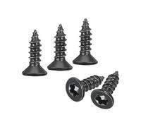 Sourcing Map 40Pcs M3 x 10mm 304 Stainless Steel Flat Head Torx Screws, T10 Bit, Black, Anti-Theft, Wood, Fence, Decking