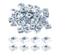 sourcing map 40Pcs M5 t Nut Tee Sliding Slot Nuts, T-Slot Nut Hammer Nut Block Square Nuts Fastener Carbon Steel Nickel Plated for Aluminum Extrusion Profile 2020 Series
