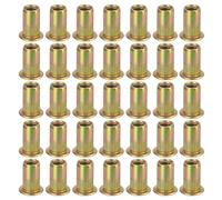 sourcing map 40Pcs M5 x 13mm Rivet Nut Carbon Steel Rivet Nut Tool Hardware Nuts Color Zinc-Plate Threaded Insert Nut Suitable for Furniture, Industrial