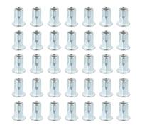 sourcing map 40Pcs M5 x 13mm Rivet Nut Thread Half Hexagonal Carbon Steel Hardware Nuts White Zinc-Plate Threaded Insert Nut Suitable for Furniture Industrial