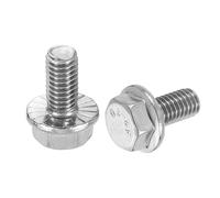 sourcing map 40pcs M6-1.0 x 12mm Metric Flange Hex Cap Bolt Fully Thread DIN 6921 Flanged Bolts Hexagon Screws Stainless Steel 304 Passivation Treatment Silver