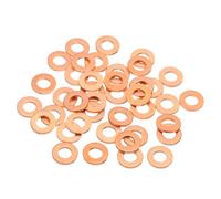 sourcing map 40Pcs M6 Flat Copper Washers, 6x12x1.5mm Copper Upgraded Flat Gasket Metric Sealing Crush Ring Washers for Hydraulic Fittings Screw Bolt Nut Electronic Repair