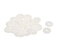 sourcing map 40Pcs M6 Nylon Flat Washers 6mm ID 25mm OD 2mm Thick Plain Washer Grommets Plastic Sheet Gasket Fastener Sealing Spacer Gasket Ring, White
