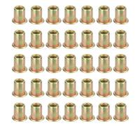 sourcing map 40Pcs M6 x 12mm Rivet Nut Carbon Steel Rivet Nut Tool Hardware Nuts Color Zinc-Plate Threaded Insert Nut Suitable for Furniture, Industrial
