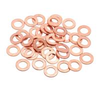sourcing map 40Pcs M8 Flat Copper Washers, 8x14x1.5mm Copper Upgraded Flat Gasket Metric Sealing Crush Ring Washers for Hydraulic Fittings Screw Bolt Nut Electronic Repair