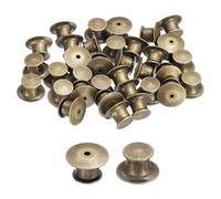 sourcing map 40Pcs Metal Locking Pin Backs, Pin Keepers Locking Clasp Flat Head Clamp Needle Back Lock for DIY Brooch Crafts Badges Enamel Lapel, Bronze