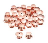 sourcing map 40Pcs Metal Locking Pin Backs, Pin Keepers Locking Clasp Flat Head Clamp Needle Back Lock for DIY Brooch Crafts Badges Enamel Lapel, Rose Gold