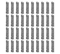 sourcing map 40Pcs Metal Shoelace Tips, 5.5x23mm Brass Open Mouth Shoelace Head Replacement Cord End Tips for Sneakers DIY Repairing, Black