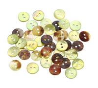sourcing map 40Pcs Natural Shell Buttons, 10mm 2 Hole Mother of Pearl Blazer Buttons Sewing Craft Shell Discs for Shirt Sewing DIY Crafts Decoration, Light Yellow