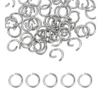 sourcing map 40pcs Open Jump Rings, 10mm Stainless Steel Split O Rings 1.7mm Thick Connector Ring for Bracelet Necklace Pendant Jewelry Keychain DIY Craft Making, Silver