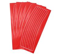 sourcing map 40pcs Reflective Wheel Strips 0.4"x8.3" Night Reflective Safety Stripe Decals Outdoor Bicycle Adhesive Reflector Stickers for Vehicles Trailers Trucks Bike Cars Signs, Red