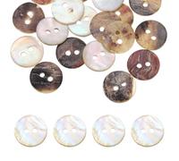 sourcing map 40Pcs Round Natural Shell Buttons,11.5mm 2 Holes Mother of Pearl Craft Seashell Sewing Buttons for Clothes Shirts Dresses Sewing DIY Craft Making, Dark Smoke Grey