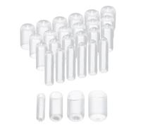 sourcing map 40pcs Round Rubber End Caps 3mm 6mm 9mm 12mm Clear Vinyl Cover Screw Thread Protectors Assortment Kit