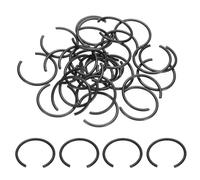 sourcing map 40Pcs Round Wire C-Clips, 70Mn Carbon Structural Steel Internal Snap Rings, Retaining Rings Round Wire Snap Rings for 32mm Hole, Black