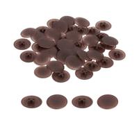 sourcing map 40PCS Screw Cap Covers, 17mm Waterproof Plastic Screw Decorative Caps for Phillips Cam Lock Nuts, Light Coffee