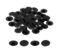 sourcing map 40PCS Screw Cap Covers, 17mm Waterproof Plastic Screw Decorative Caps for Phillips Cam Lock Nuts Self-Tapping Screws, Black