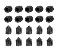sourcing map 40Pcs Set Screws M3x4mm Carbon Steel Cone Point Hex Socket Grub Screws for Machinery, Home Repairs, and Fixtures Black