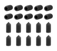sourcing map 40Pcs Set Screws M3x6mm Carbon Steel Cone Point Hex Socket Grub Screws for Machinery, Home Repairs, and Fixtures Black