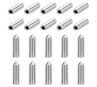 sourcing map 40Pcs Set Screws M4x16mm 304 Stainless Steel Cone Point Hex Socket Grub Screws for Machinery, Home Repairs, and Fixtures Silver