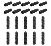 sourcing map 40Pcs Set Screws M4x20mm Carbon Steel Cone Point Hex Socket Grub Screws for Machinery, Home Repairs, and Fixtures Black