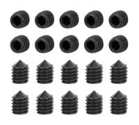 sourcing map 40Pcs Set Screws M4x5mm Carbon Steel Cone Point Hex Socket Grub Screws for Machinery, Home Repairs, and Fixtures Black