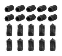 sourcing map 40Pcs Set Screws M4x8mm Carbon Steel Cone Point Hex Socket Grub Screws for Machinery, Home Repairs, and Fixtures Black