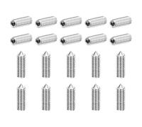 sourcing map 40Pcs Set Screws M5x16mm 304 Stainless Steel Cone Point Hex Socket Grub Screws for Machinery, Home Repairs, and Fixtures Silver