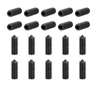 sourcing map 40Pcs Set Screws M5x16mm Carbon Steel Cone Point Hex Socket Grub Screws for Machinery, Home Repairs, and Fixtures Black
