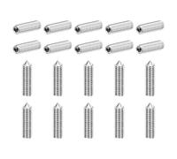 sourcing map 40Pcs Set Screws M5x20mm 304 Stainless Steel Cone Point Hex Socket Grub Screws for Machinery, Home Repairs, and Fixtures Silver