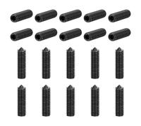 sourcing map 40Pcs Set Screws M5x20mm Carbon Steel Cone Point Hex Socket Grub Screws for Machinery, Home Repairs, and Fixtures Black