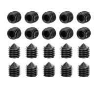 sourcing map 40Pcs Set Screws M5x5mm Carbon Steel Cone Point Hex Socket Grub Screws for Machinery, Home Repairs, and Fixtures Black