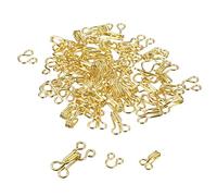 sourcing map 40pcs Sewing Hooks and Eyes Closure for Bra Skirt Clothing Coat Jacket Trousers Sewing DIY Craft, Golden
