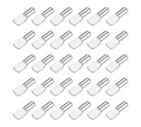 sourcing map 40pcs Shelf Support Peg 5mm/0.2" Spoon Shaped Iron Bracket Pegs with Pin Shelf Peg Shelf Clips for Furniture Bookcase Wardrobe Kitchen Cupboard, Silver Tone