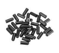 sourcing map 40Pcs Silicone End Caps, 1.6mm(1/16") ID 8mm(5/16") Height Round Rubber Elastic Screw Thread Protectors Soft Flexible Screw Bolt Covers Caps for Metal Tube Rod Bolt, Black