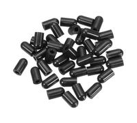 sourcing map 40Pcs Silicone End Caps, 2.5mm(3/32") ID 7mm(1/4") Height Round Rubber Elastic Screw Thread Protectors Soft Flexible Screw Bolt Covers Caps for Metal Tube Rod Bolt, Black