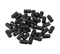 sourcing map 40Pcs Silicone End Caps, 6mm(1/4") ID 13mm(1/2") Height Round Rubber Elastic Screw Thread Protectors Soft Flexible Screw Bolt Covers Caps for Metal Tube Rod Bolt, Black