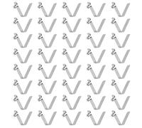 sourcing map 40pcs Single Button Kayak Paddle Snap Spring Clip 4.7x7x29mm 65Mn Spring Steel V-Shaped Hollow Lift Telescopic Locking Tube Pole Clips for Tent Umbrella Camping