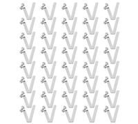 sourcing map 40pcs Single Button Kayak Paddle Snap Spring Clip 5x8.5x30mm 65Mn Spring Steel V-Shaped Hollow Lift Telescopic Locking Tube Pole Clips for Tent Umbrella Camping