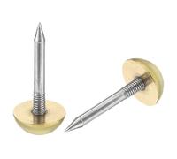 sourcing map 40Pcs Solid Brass Tacks, 12 mm Retro Upholstery Nails Tack for Furniture Decorative Push Pins for Sofa Wall Hanging, Gold