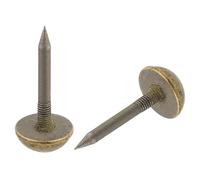 sourcing map 40Pcs Solid Brass Tacks, 12 mm Retro Upholstery Nails Tack for Furniture Decorative Push Pins for Sofa Wall Hanging, Bronze Color